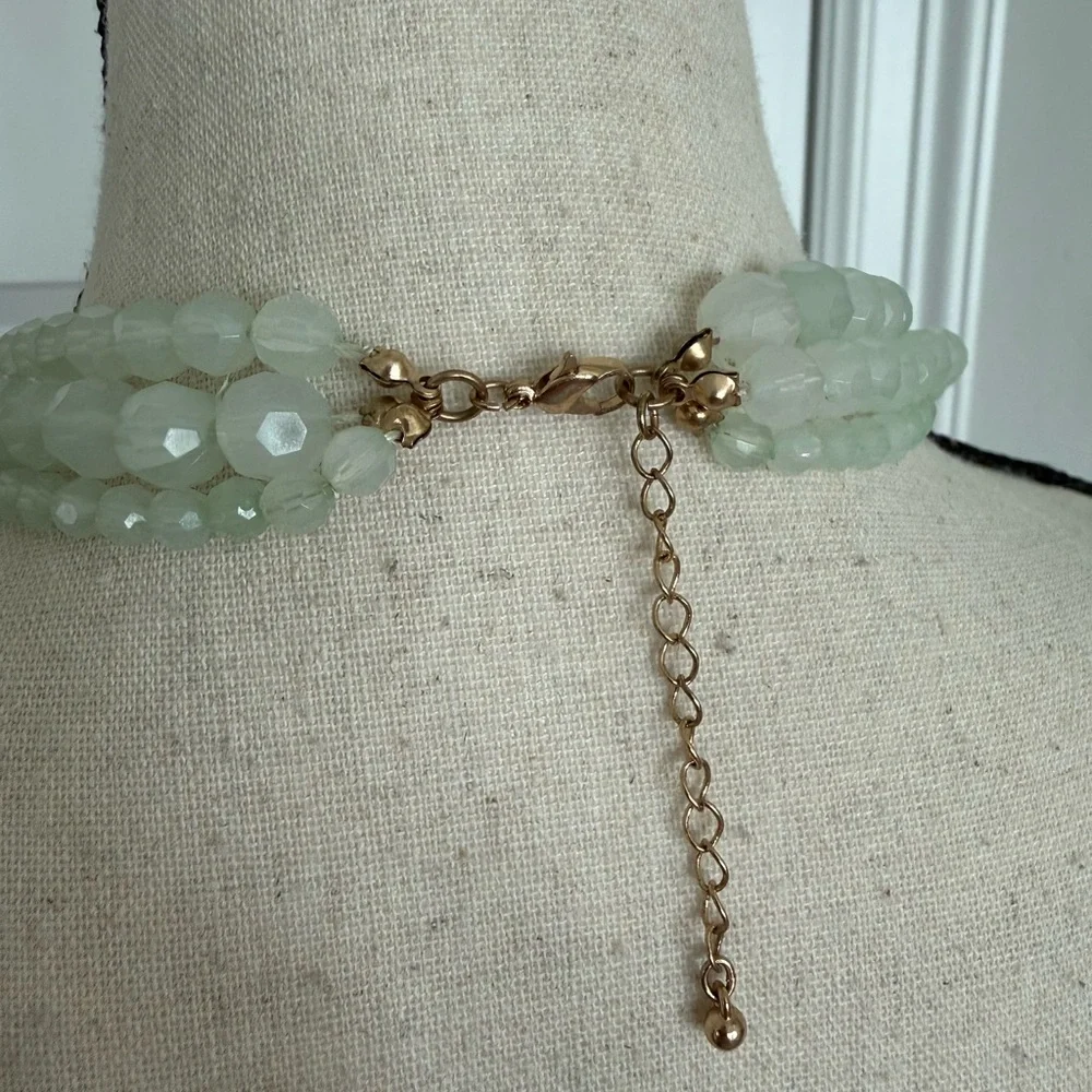 Multi-Strand Shimmering Green Beaded Necklace - Picture 5 of 6
